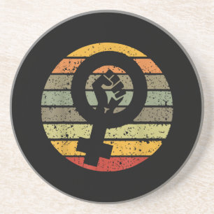 Porta-copos Símbolo Feminismo Design Retro Vintage, 70s 80s 90