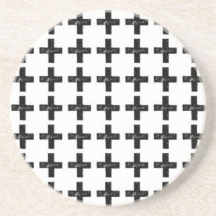Porta-copos Símbolo matemático preto e branco "Plus" - Lino Cu