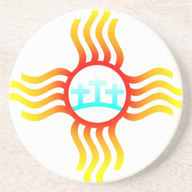 Porta-copos Símbolo Três Cruzes Zia do Novo México (Frente)