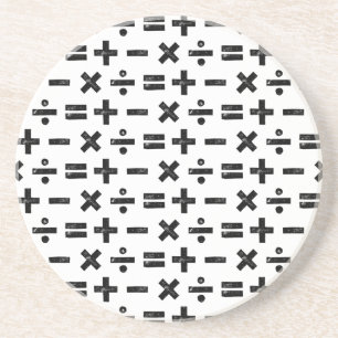 Porta-copos Símbolos matemáticos preto e branco - Lino Cortado