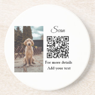 Porta-copos Simple animal name details QR code add text photo