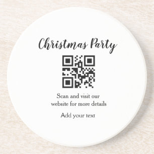 Porta-copos Simple christmas party website barcode QR add name