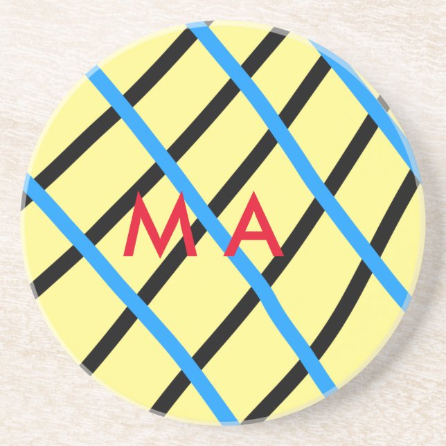 Porta-copos Simples monograma adicione seu nome com letra míni (Frente)