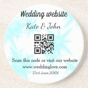 Porta-copos site de casamento simples minimal QR code adicione