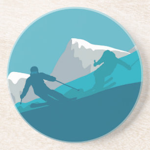 Porta-copos Skiers Alpino Skiing Descidas Races