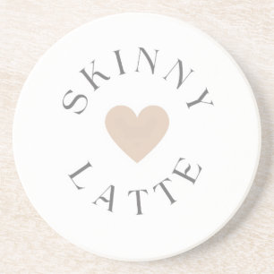 Porta-copos Skinny Latte Coração Neutro, Presente para Amante