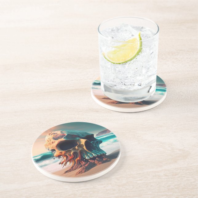 Porta-copos Skull on the beach (Lateral)