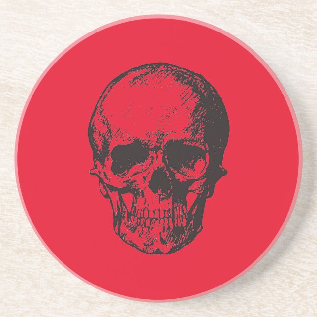 Porta-copos Skull Red Pop Art (Frente)