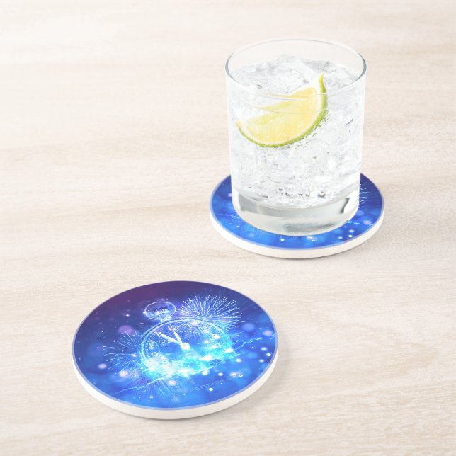 Porta-copos SlipperyJoe's electric thrill New Year’s Eve clock (Lateral)