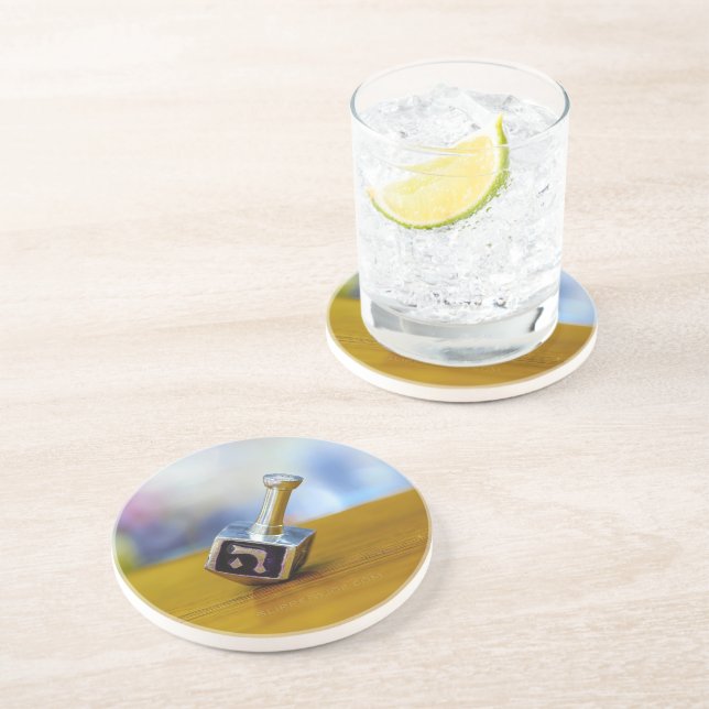 Porta-copos SlipperyJoe's Happy Hanukkah com quatro lados gira (Lateral)