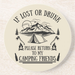 Porta-copos Slogan engraçado do camping bebendo diz: