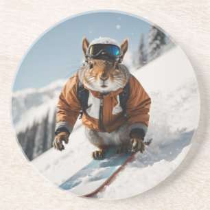 Porta-copos Snowboard Squirrel Wintertime Whimsper Animal