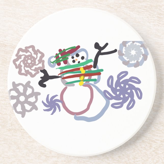 Porta-copos Snowman winter love (Frente)