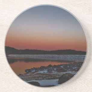 Porta-copos Snowy Sunset no lago Arrohead