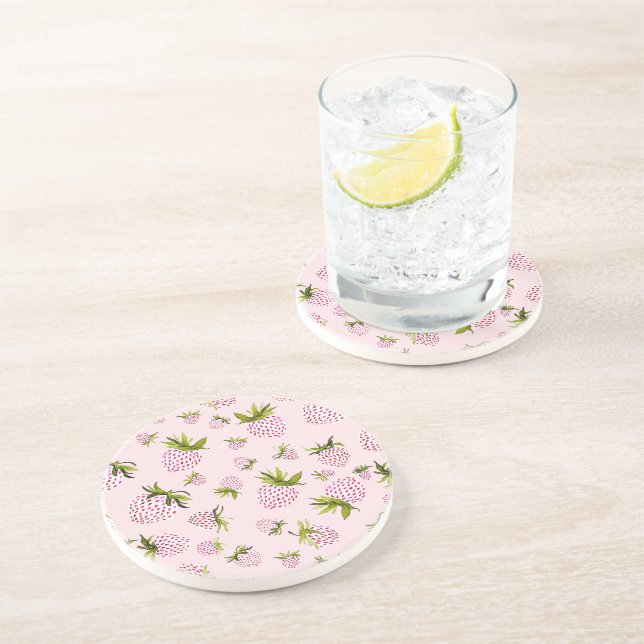 Porta-copos Soft Strawberries - Berry Sweet sandstone (Lateral)