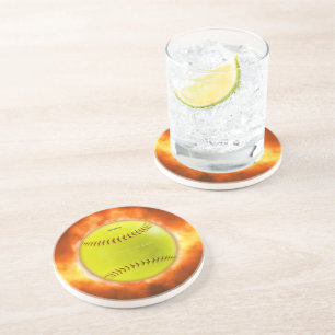 Porta-copos Softball artístico do SlipperyJoe sobre presentes