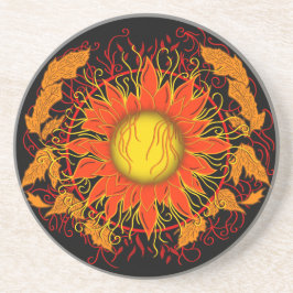 Porta-copos Sol Tangido, Abstrato de Arte Sunshine