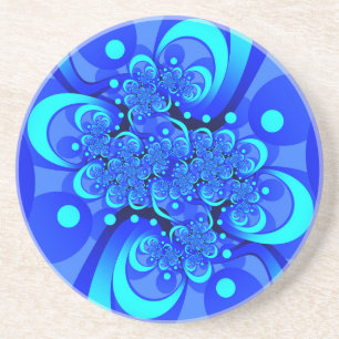 Porta-copos Sombras da Arte Fractal Abstrato Moderna Azul