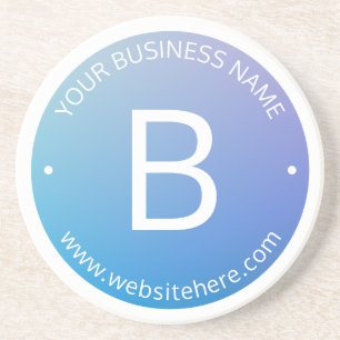 Porta-copos Sombreado Azul e Roxo com Texto Editável