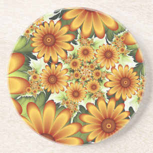 Porta-copos Sonho Floral, Arte Fractal Moderna de Flor Abstrat