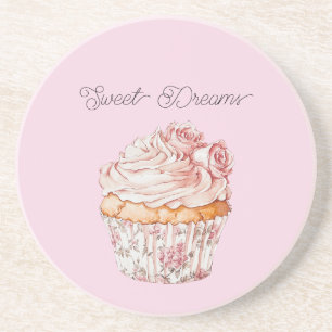 Porta-copos Sonhos Doces Cupcake Floral Rosas Cor-de-Rosa