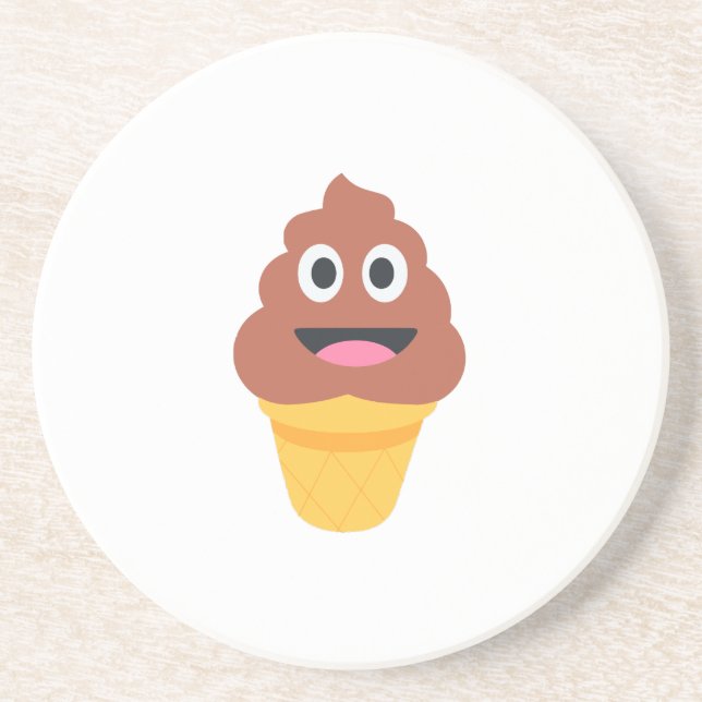 Porta-copos sorvete cone poo emoji (Frente)