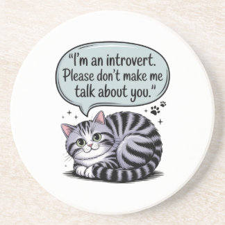 Porta-copos "Sou introvertido. Por favor, não me faça falar so