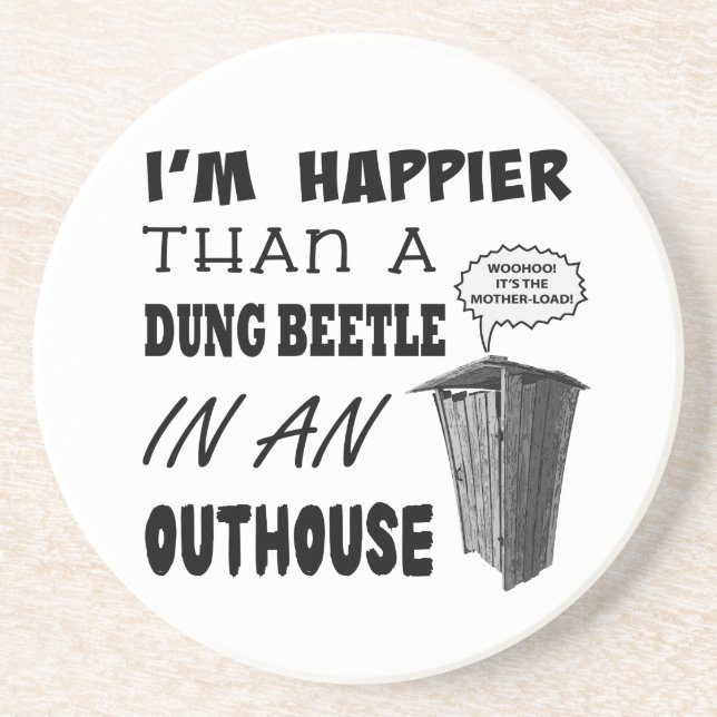 Porta-copos Sou mais feliz que um besouro no banheiro (Frente)
