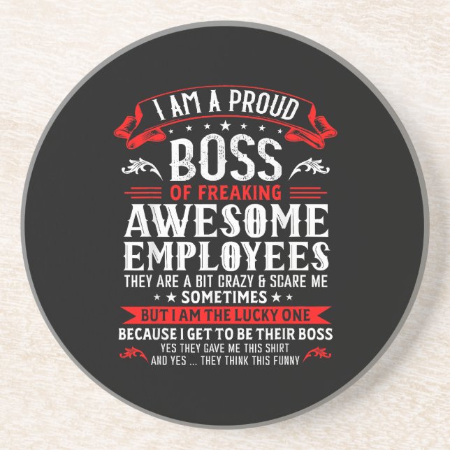 Porta-copos Sou Um Chefe Orgulhoso De Empregados Incríveis. (Frente)