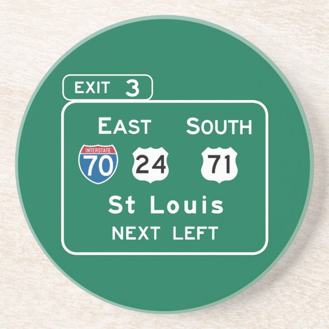 Porta-copos St Louis, sinal de estrada do MO (Frente)