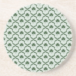 Porta-copos St. Patrick's Day Preppy Shamrock Clover Lattice 