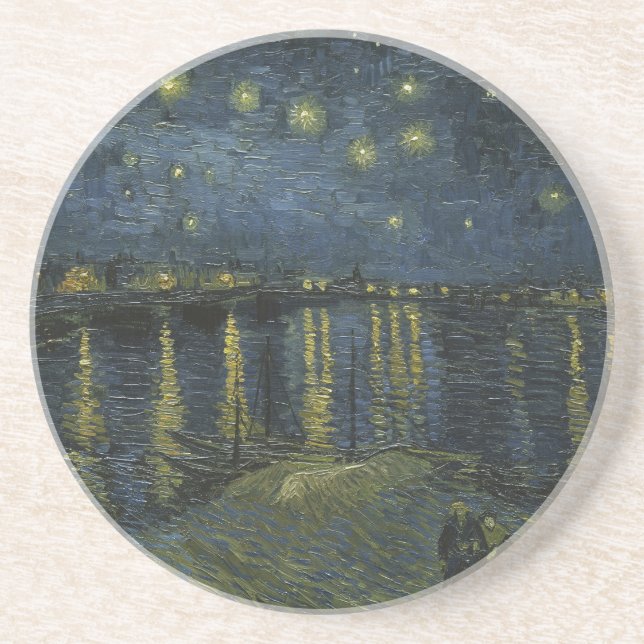 Porta-copos Starry Night Over the Rhône, pintura a óleo Van Go (Frente)