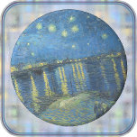 PORTA COPOS - "Starry Night Over the Rhone" - van<br><div class="desc">Uma imagem de "Starry Night Over the Rhone" (1888) de Vincent van Gogh é apresentada nesta Porta copos Sandstone redonda. A imagem não pode ser removida ou substituída. Personalize/personalize adicionando texto personalizado à sua escolha de fonte (estilo, cor, tamanho) ou imagem adicional ou logotipo. Faz um presente colorido e interessante....</div>