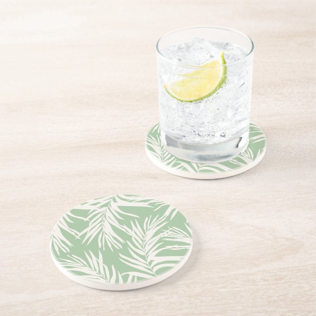 Porta-copos Summer Mint Tropical Leaves Beach Home Decore (Lateral)