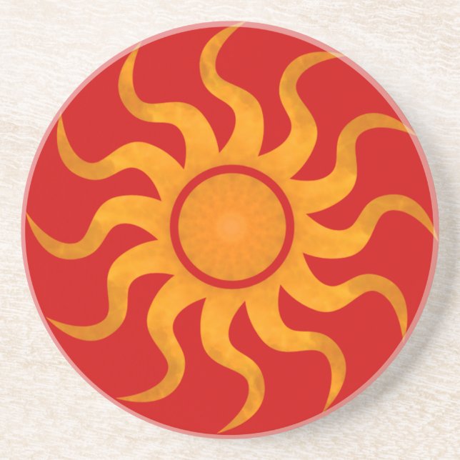 Porta copos Sun 6 - Fundo Vermelho (Frente)