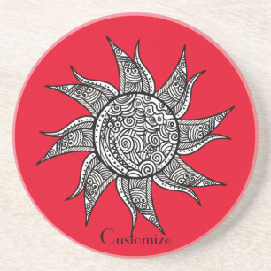 Porta-copos Sun Tattoo Thunder_Cove estilo Henna 