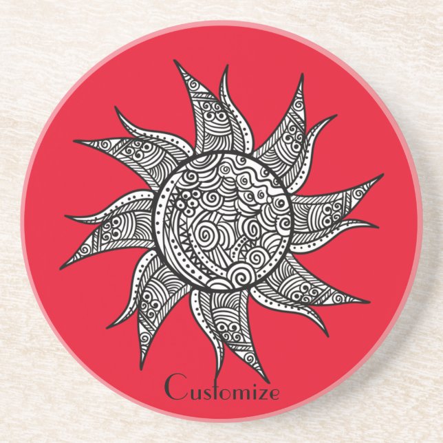 Porta-copos Sun Tattoo Thunder_Cove estilo Henna (Frente)