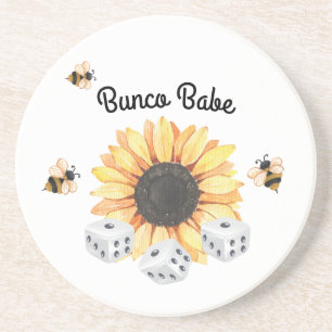 Porta-copos Sunflower Bees Floral Dice Bunco
