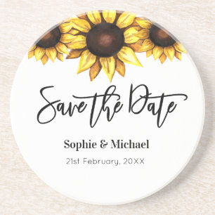Porta-copos Sunflower Save the Date Weding