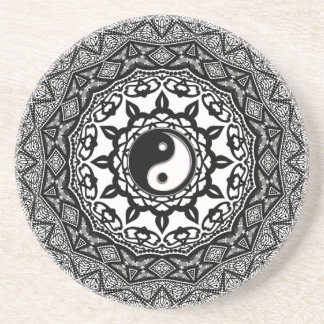 Porta-copos Sunflower Tribal Yin Yang Fusion Art Cushion