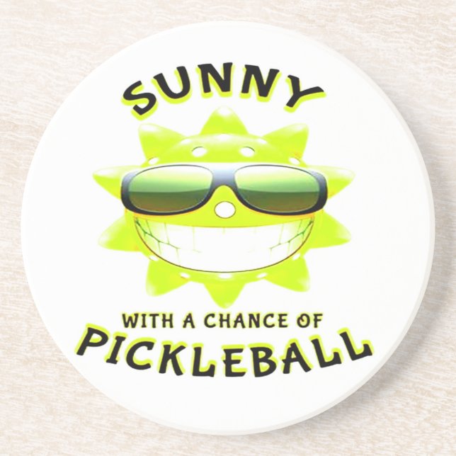 Porta-copos Sunny com uma Chance de PickleBall (Frente)