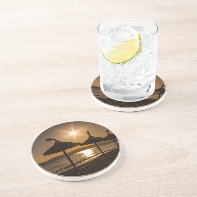 Porta-copos Sunset na praia, Maiorca, Espanha (Lateral)