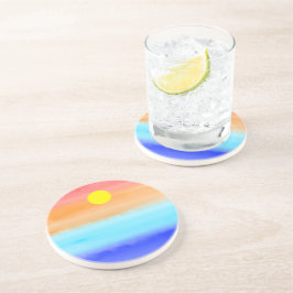 Porta-copos Sunset no oceano Abstrato art Ombre