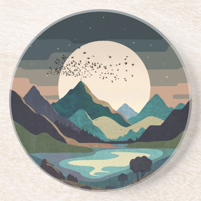 Porta-copos Superlua No Lago (Frente)