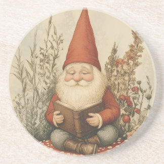 Porta-copos Suporte de Arenito Gnome de Leitura Vintage