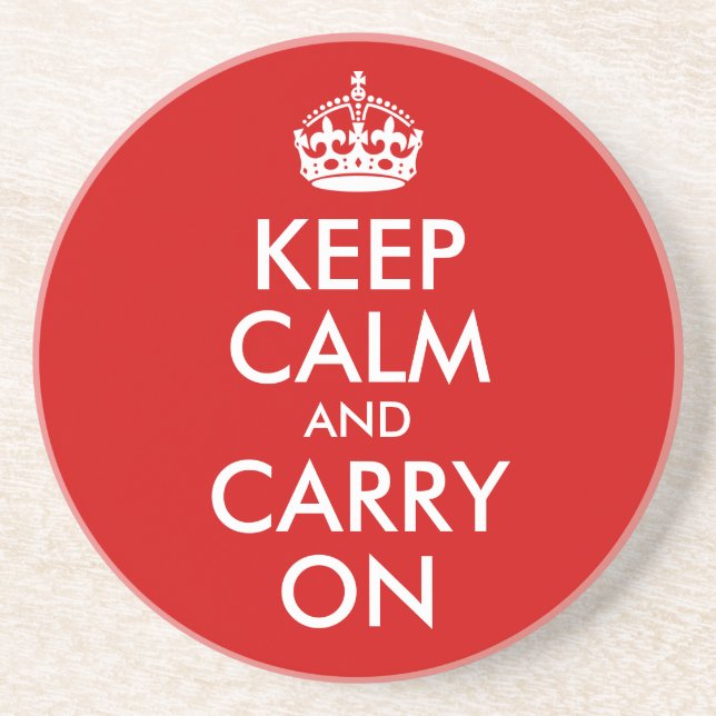 Porta-copos Suporte de Copo Keep Calm and Carry On (Frente)