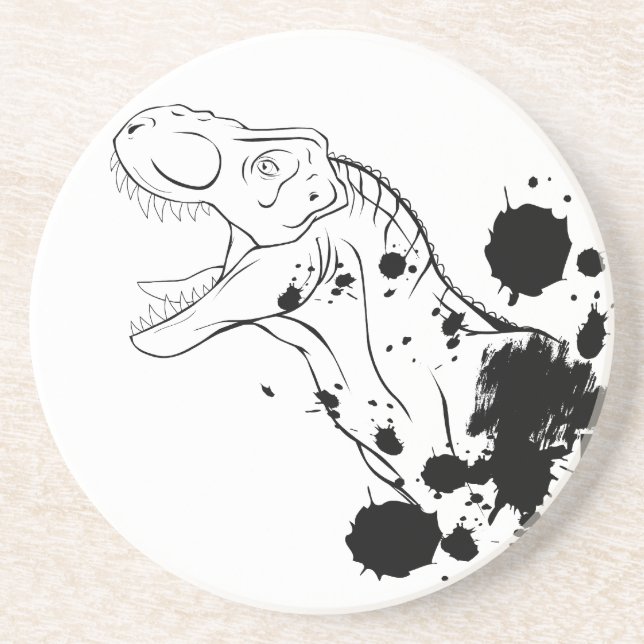 Porta-copos T-Rex (preto e branco) (Frente)