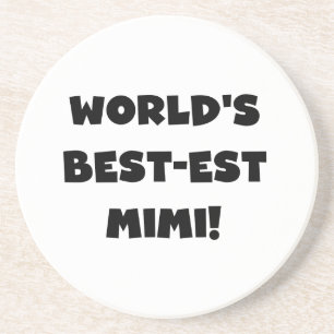 Porta-copos T-shirt e presente pretos do texto Mimi do Melhor-