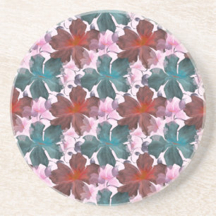 Porta-copos Tampo de corte com padrão floral tropical contínuo
