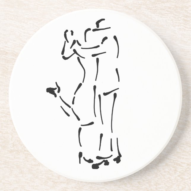 Porta-copos Tango Dancers Ink Brush design (Frente)